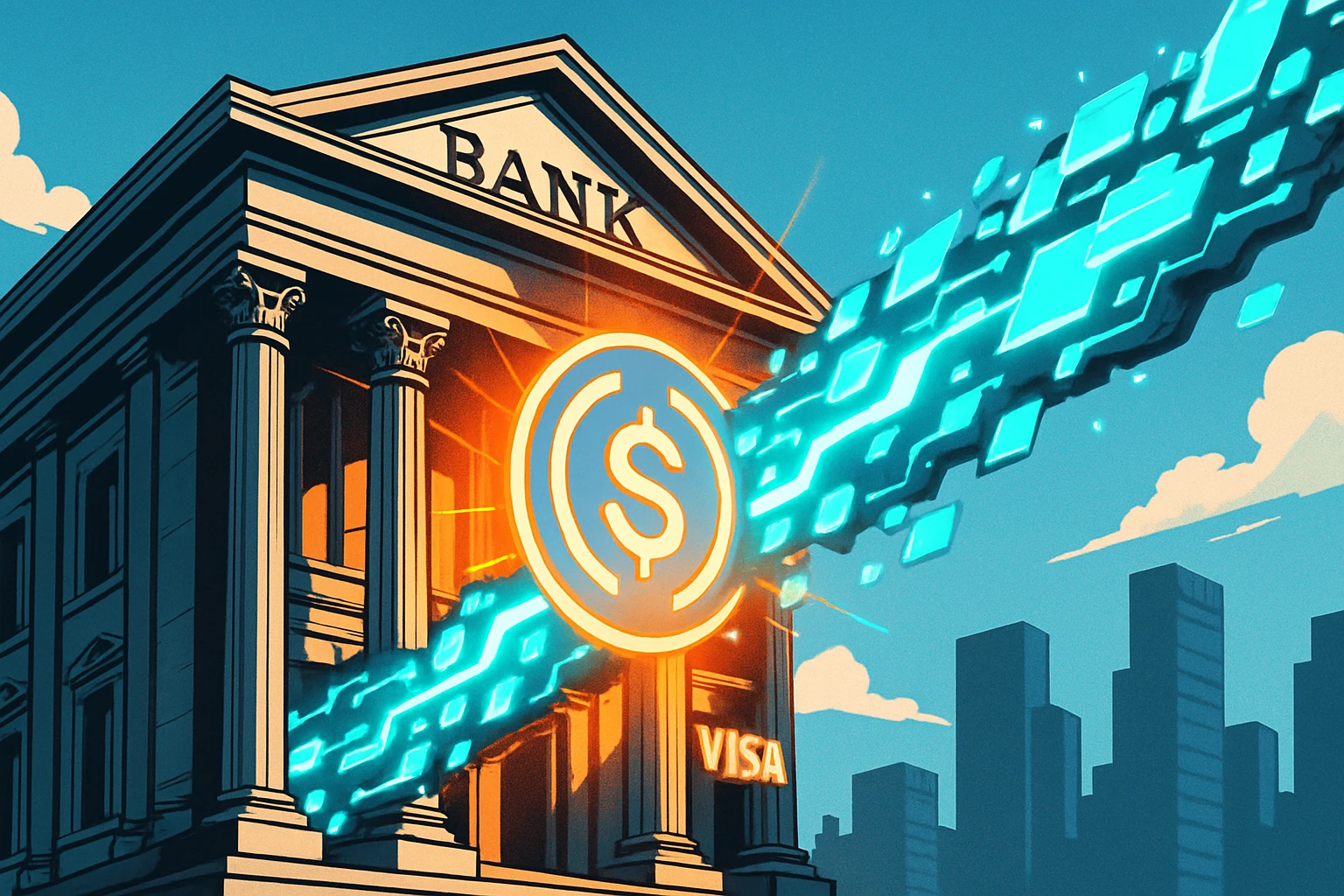 Visa запускает расчеты в стабильной валюте USDC в Соединенных Штатах, и два банка объединились, чтобы разрушить вакуум выходных