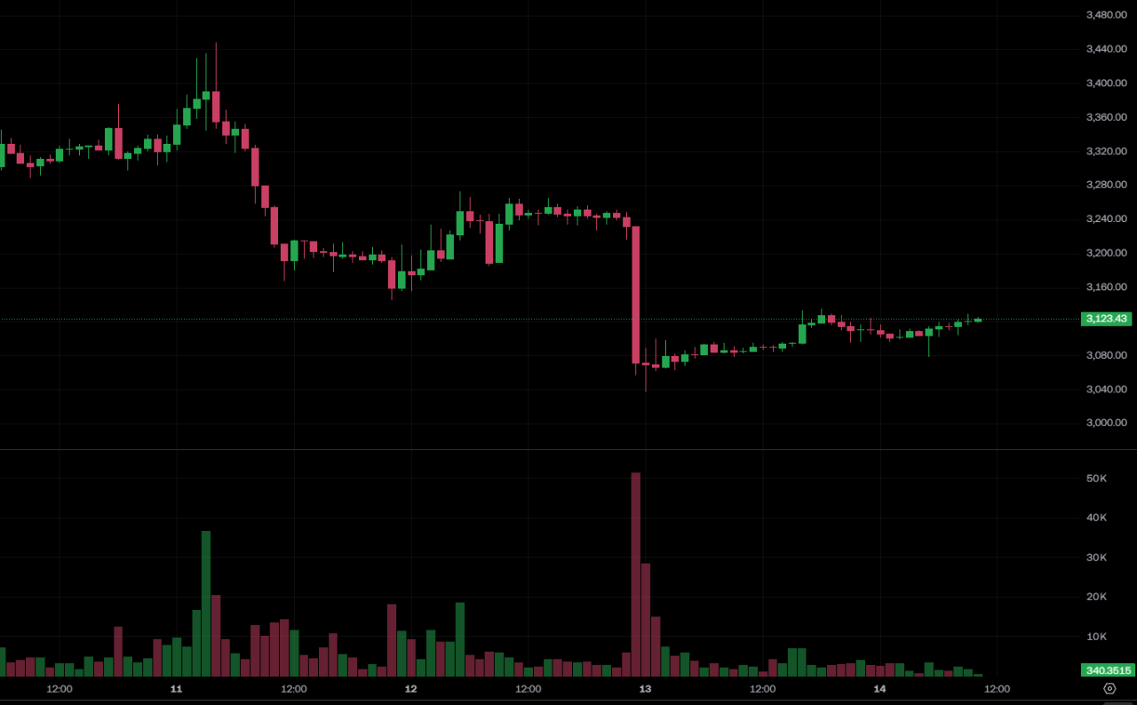 BitMine тратит еще 120 миллионов долларов на размах товаров 38 000 Ethereum! ETH сохраняет консолидацию на уровне 3 100 долларов США